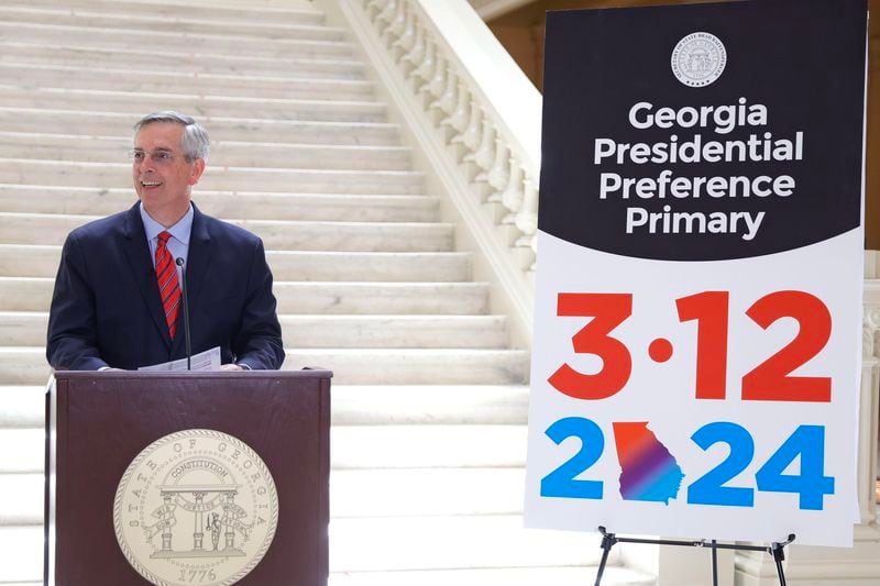 Democrats tried to move Georgia to an earlier spot on the primary calendar in 2024 so it could compete for attention with South Carolina's primary on Feb. 3, but Republican Secretary of State Brad Raffensperger set the Georgia contest for March 12. (Natrice Miller/The Atlanta Journal-Constitution/TNS)