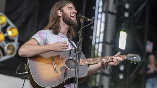 Matt Quinn, of Mt. Joy, performs Saturday, April 30, 2022, at Shaky Knees in Atlanta. (Photo by Paul R. Giunta/Invision/AP)