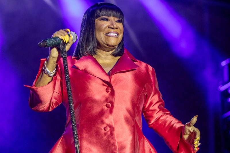 Patti LaBelle singing at her concert at Stockbridge Amphitheater in Stockbridge on Saturday, August 12, 2023. (Katelyn Myrick/katelyn.myrick@ajc.com)