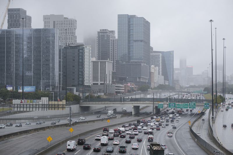 Rainy weather soaks Atlanta on Thursday, Sept. 26, 2024 even before Hurricane Helene’s anticipated arrival. Ben Gray for the Atlanta Journal-Constitution