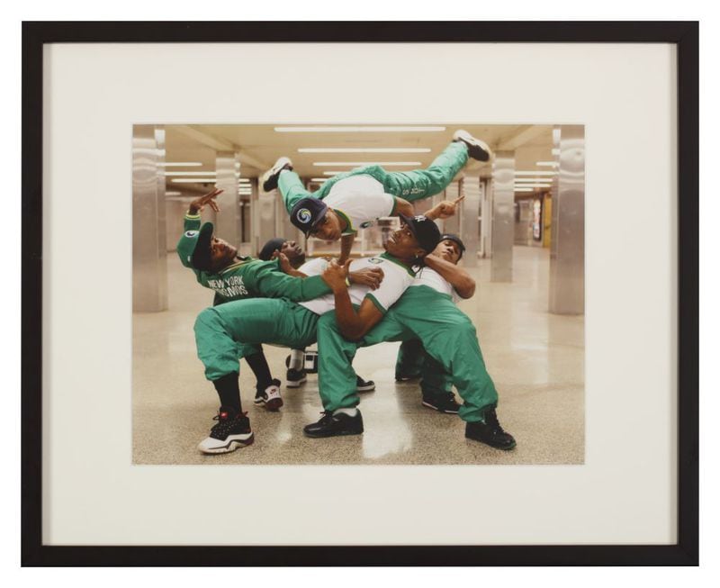 Jamel Shabazz (American, born 1960), Breezy Boy Breakers, Midtown, Manhattan, NYC, 2011, chromogenic print, The Dean Collection, courtesy of Swizz Beatz and Alicia Keys. © Jamel Shabazz. Photo by Glenn Steigelman.