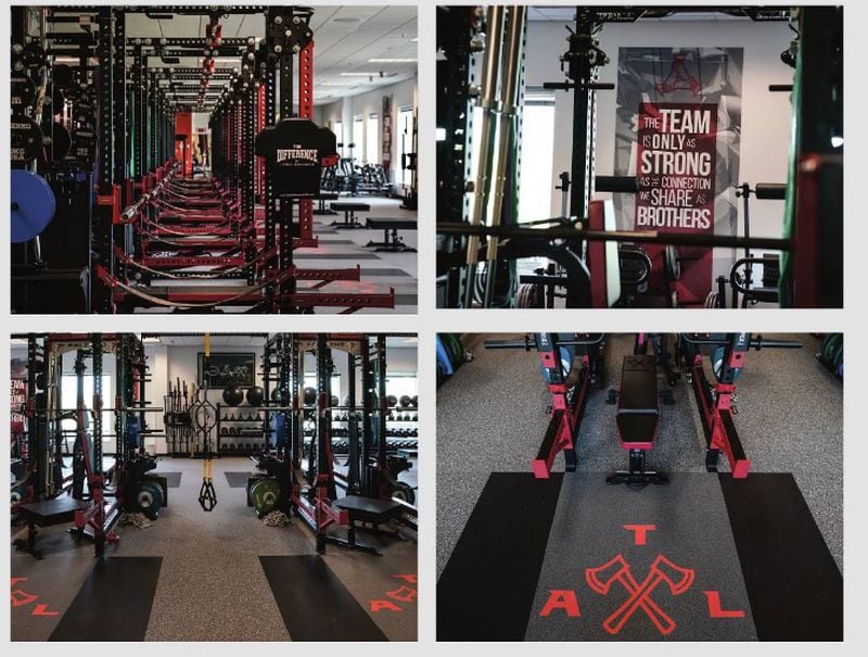 The Falcons refurbished weight room.