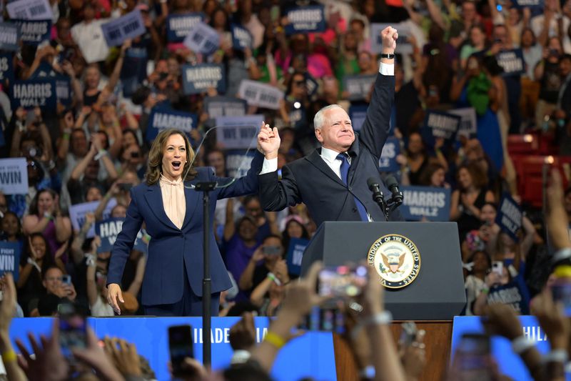 Vice President Kamala Harris and her running mate, Minnesota Gov. Tim Walz, are campaigning in Phoenix today.