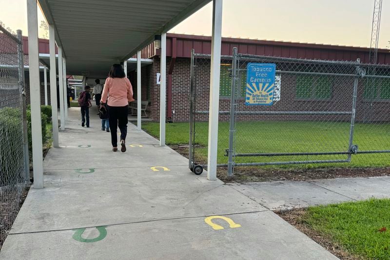 Madison County School District superintendent Shirley Joseph walks into Greenville Elementary School in Greenville, Fla. on Aug. 14, 2024. (AP Photo/Kate Payne)