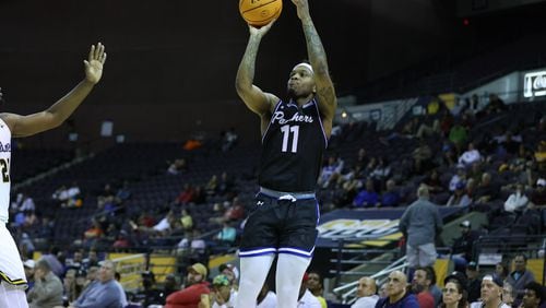 Georgia State's Corey Allen made five 3-pointers in the first half of the semifinal against Appalachian State. Allen scored a season-high 29 points to help the No. 3-seeded Panthers outslug No. 2-seeded Appalachian State 71-66 in a rematch of last year’s championship game at the Pensacola Bay Center. (Jimmie Mitchell)