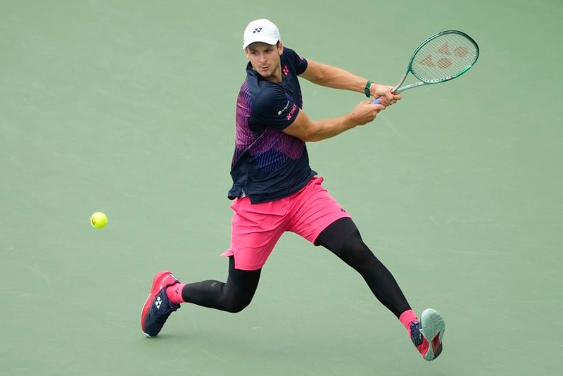 Hubert Hurkacz, of Poland, returns a shot to Jordan Thompson, of Australia, during the second round of the U.S. Open tennis championships, Thursday, Aug. 29, 2024, in New York. (AP Photo/Pamela Smith)