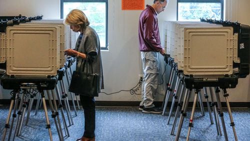 DeKalb County voters cast their ballots at Brookhaven Christian Church on Tuesday, Nov. 5, 2019.