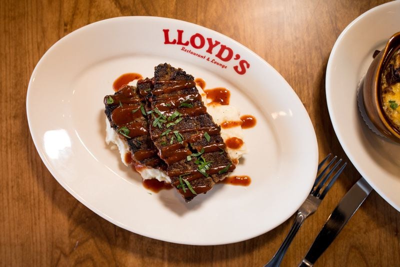 LLoyd’s meatloaf with ketchup glaze comes with all-you-can-eat mashed potatoes. CONTRIBUTED BY MIA YAKEL