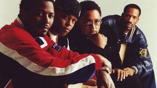 An early photo of FUBU co-founders Carlton Brown, Keith Perrin, Daymond John and J. Alexander Martin. Courtesy