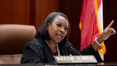 Judge Kellie Hill hears arguments in Cobb Superior Court Thursday, June 20, 2024. In August, the judge stood by her ruling that Cobb's county-passed map is unconstitutional. (Ben Hendren for the Atlanta Journal-Constitution)