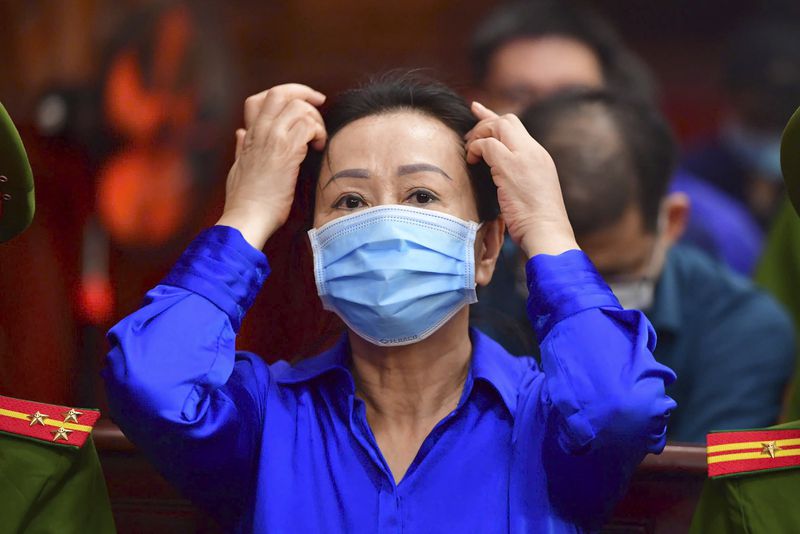 Businesswoman Truong My Lan, a real estate tycoon sentenced to death for financial fraud, attends her second trial in Vietnam's largest fraud case in Ho Chi Minh City, Vietnam Thursday, Sept. 19, 2024. (Thanh Tung/VnExpress via AP)