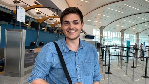 Jan Siefert, a mechanical engineering student from Germany who has been studying at Auburn, drove to Hartsfield-Jackson International Airport on Saturday to try to reschedule his flight back to Heidelberg. (Photo: Yamil Berard/AJC)