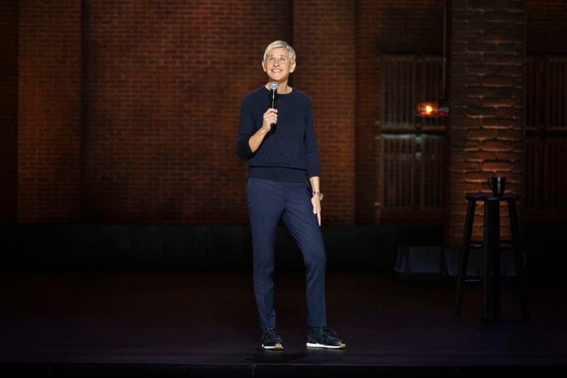 This image released by Nerflix shows Ellen DeGeneres in a scene from her comedy special "Ellen DeGeneres: For Your Approval." (Wilson Webb/Netflix via AP)