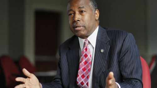 U.S. Secretary of Housing and Urban Development Ben Carson during an interview with an AJC reporter on July 23, 2019 in Atlanta. Carson spoke at a conference in Atlanta on affordable housing. Bob Andres / robert.andres@ajc.com