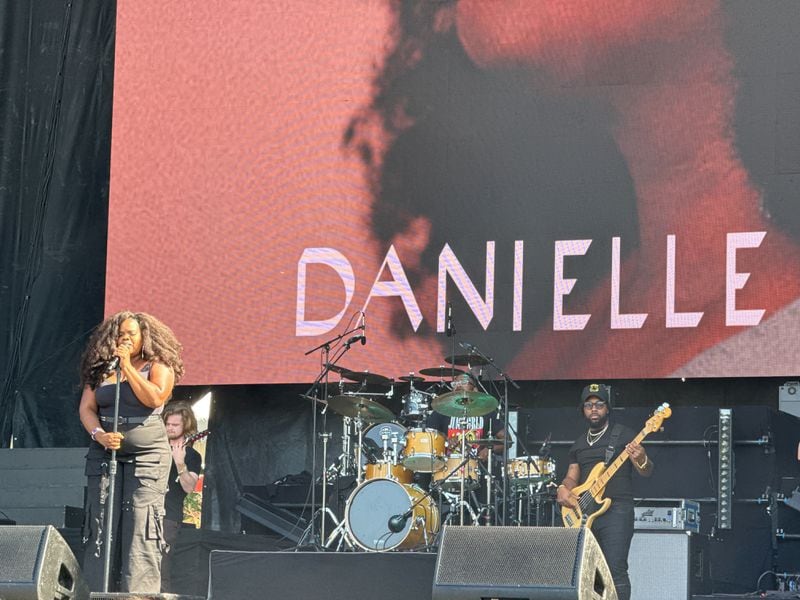 Singer Danielle Ponder thanked the early ONE Musicfest fans for coming to hear her on stage at Piedmont Park on Saturday, Oct. 28, 2023. (Photo: Leon Stafford/AJC)