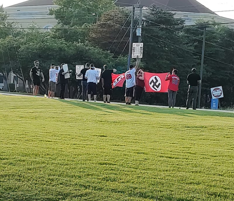 A Neo-Nazi rally was held outside a synagogue in Cobb County on Saturday June 24, 2023. (Photo courtesy of Stewart Levy)