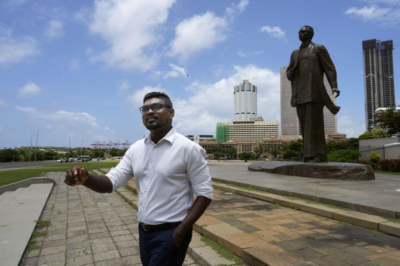 Pathum Kerner, a 42-year-old physician who was among the first Sri Lankans to join the public uprising that ended President Gotabaya Rajapaksa's regime and a key figure in starting the "Go home, Gota" walks at a 2022 protest side, in Colombo, Sri Lanka, Monday, Sept. 16, 2024. (AP Photo/Rajesh Kumar Singh)