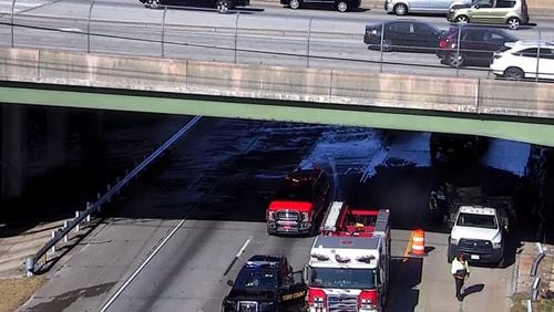 A multivehicle crash Tuesday afternoon temporarily closed all lanes of I-75 southbound in Cobb County at Chastain Road.