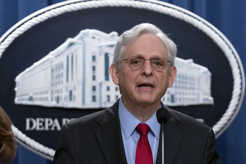 Attorney General Merrick Garland speaks during a news conference at the Department of Justice headquarters in Washington, Thursday, May 23, 2024. The Justice Department has filed a sweeping antitrust lawsuit against Ticketmaster and parent company Live Nation Entertainment, accusing them of running an illegal monopoly over live events in America and driving up prices for fans. The lawsuit was filed Thursday in New York and was brought with 30 state and district attorneys general. . (AP Photo/Jose Luis Magana)