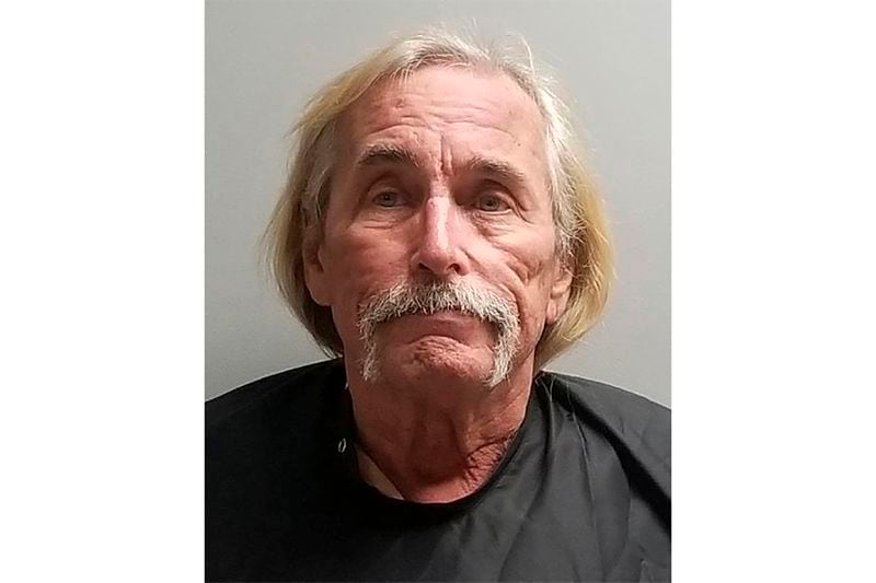 The booking photo provided by the Cochise County, Ariz., Sheriff's Office shows Ronald Lee Syrvud, 66, of Benson, Ariz., who was arrested Thursday, Aug. 22, 2024, on suspicion of making death threats against Republican presidential candidate former President Donald Trump the same day he was visiting the border in the area. (Cochise County Sheriff's Office via AP)