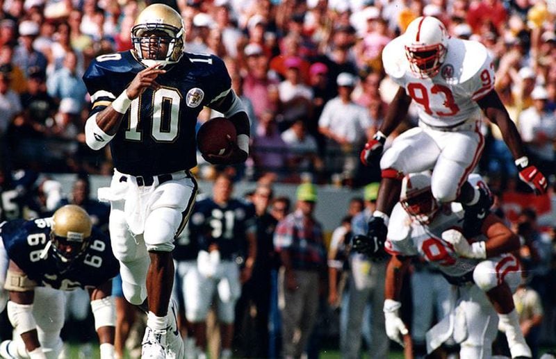 Shawn Jones was a member of the AJC Super 11 team in 1987 and later led the Georgia Tech Yellow Jackets to the 1991 Florida Citrus Bowl championship over Nebraska, earning a share of the national championship. (AJC file photo by Marlene Karas)