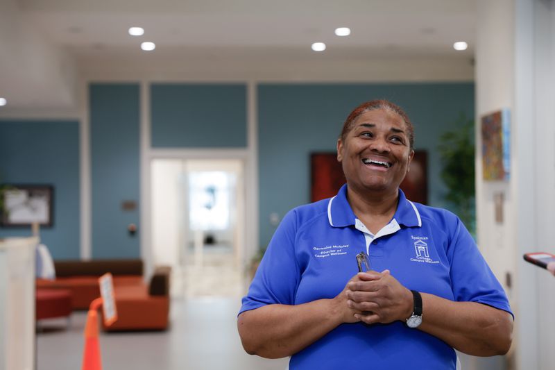Germaine McAuley, Director of Campus Wellness at Spelman College stands inside of the Wellness Center at Read Hall on Wednesday, April 19, 2023.  (Natrice Miller/natrice.miller@ajc.com)