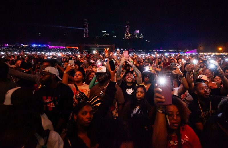 The Piedmont Park crowd during Kendrick Lamar's set at the 2023 edition of One Musicfest.