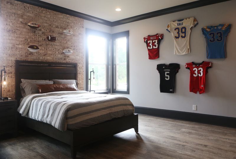 Devon Gales' new bedroom at the family home in Jefferson. Do you sense a theme? (Christina Matacotta/Christina.Matacotta@ajc.com)