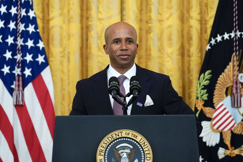 Dr. Edjah Nduom, a neurosurgical oncologist at Winship Cancer Institute of Emory University, spoke during a "Cancer Moonshot" event at the White House in 2022.