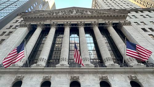 The New York Stock Exchange is shown on Tuesday, Aug. 13, 2024, in New York. (AP Photo/Peter Morgan)