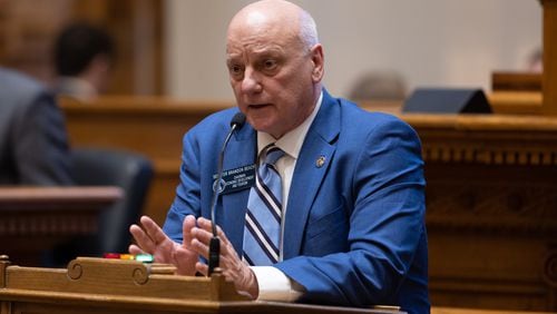 Georgia State Sen. Brandon Beach speaks during the legislative session at the Capitol in Atlanta on Thursday, January 26, 2023. (Arvin Temkar/arvin.temkar@ajc.com)