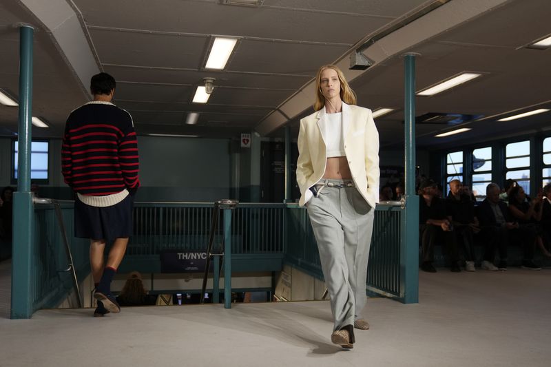 Models walk the runway during the Tommy Hilfiger Spring/Summer 2025 fashion show onboard a Staten Island Ferry as part of New York Fashion Week on Sunday, Sept. 8, 2024, in New York. (Photo by Charles Sykes/Invision/AP)