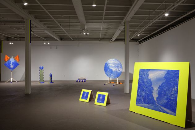 An installation view of Namwon Choi’s "248 Miles" at the Museum of Contemporary Art of Georgia. The title refers to the distance between Savannah, where the artist lived for many years, and her family home in Marietta. Courtesy of Mike Jensen