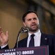 Republican vice presidential nominee Sen. JD Vance, R-Ohio, speaks at a campaign event, Wednesday, Oct. 2, 2024, in Auburn Hills, Mich. (AP Photo/Carlos Osorio)