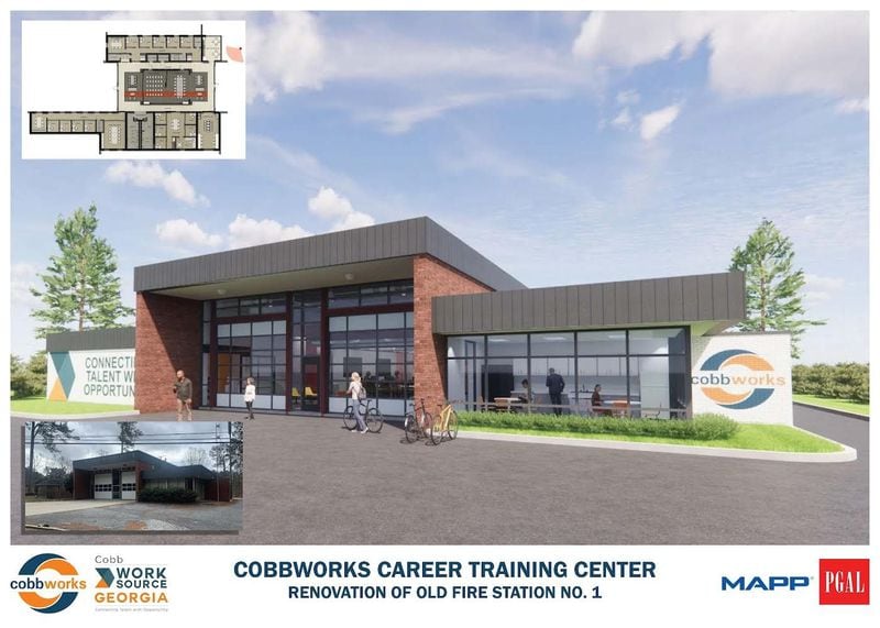 A new workforce development center is underway in Mableton, as shown in this rendering. Provided by CobbWorks