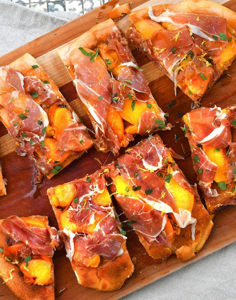 Peach and Prosciutto Flatbread. 
Chris Hunt for The Atlanta Journal-Constitution