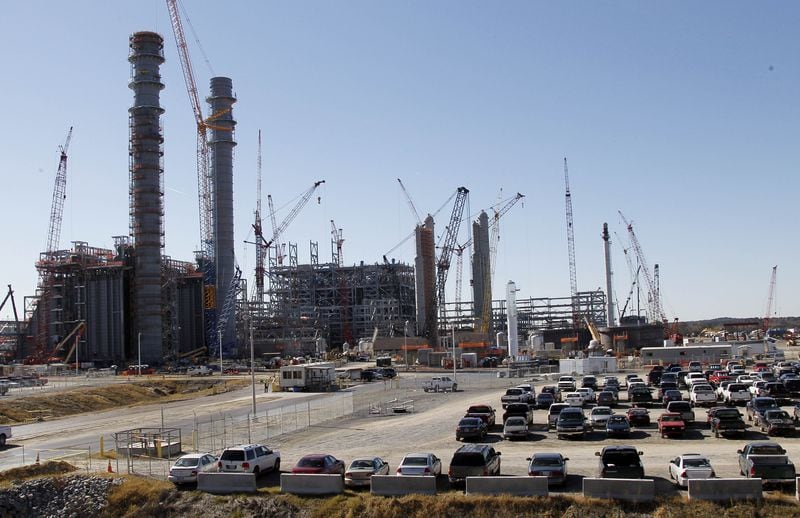 A file photo shows Mississippi Power’s Kemper County “clean coal” plant under construction in 2012. The project was ultimately canceled amid cost overruns and technology failures. (AP Photo/Rogelio V. Solis, File)