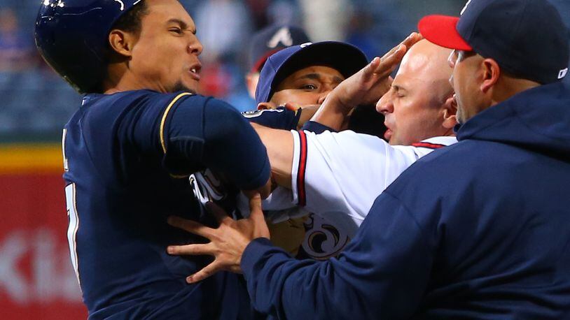 Benches clear after home run in Braves-Brewers