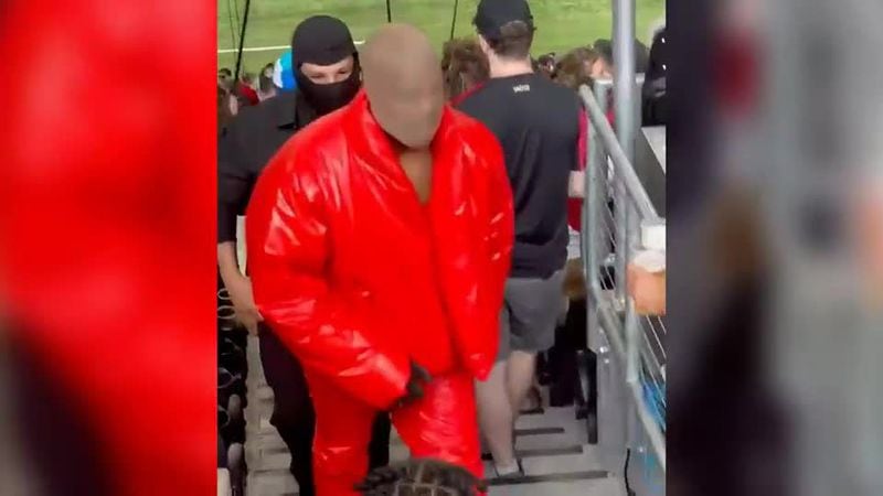 Kanye West created a stir when he appeared at an Atlanta United game at Mercedes-Benz Stadium.
