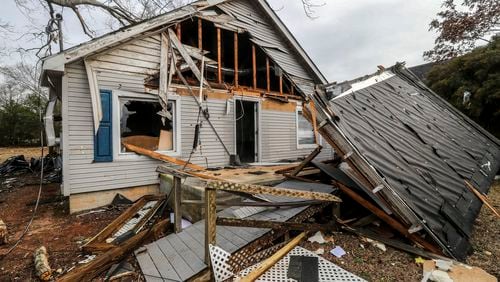 A home on McIntosh Road in Griffin was hit hard during violent storms in Spalding County and across the state.