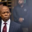 New York City mayor Eric Adams, right, appears outside Manhattan federal court after an appearance, Friday, Sept. 27, 2024, in New York. (AP Photo/Yuki Iwamura)