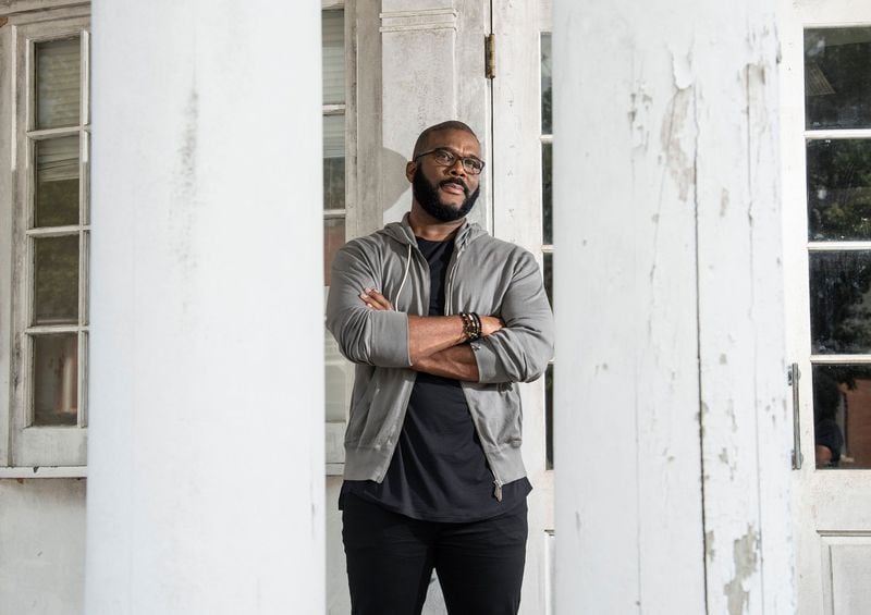 Tyler Perry in Tyler Perry Studios on Sept. 26, 2019. He has halted an $800 million expansion at his 330-acre studio in Atlanta over fears of artificial intelligence. (Hyosub Shin/The Atlanta Journal-Constitution/TNS)