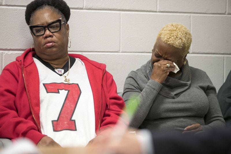 Family of Timothy Coggins become emotional during a preliminary hearing in Spalding County on Thursday, November 30, 2017. Frankie Gebhardt and Bill Moore Sr. are being accused of murdering Timothy Coggins in 1983. Coggins, who was 23-years-old when the murder occurred, was allegedly killed for socializing with a white woman. 