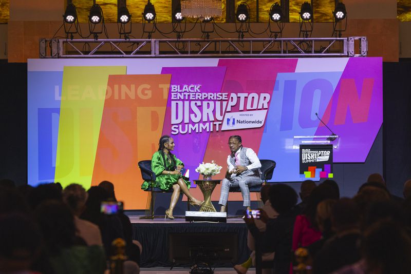 Nick Cannon interviewed at Black Enterprise Disruptor Summit, May 2024 in Atlanta, Ga.