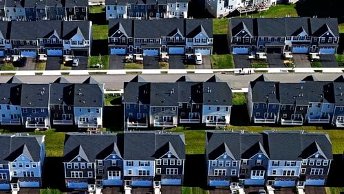 FILE - A housing development in Cranberry Township, Pa., is seen on March 29, 2024. (AP Photo/Gene J. Puskar, File)