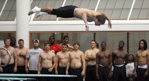 UGA football team hits the pool