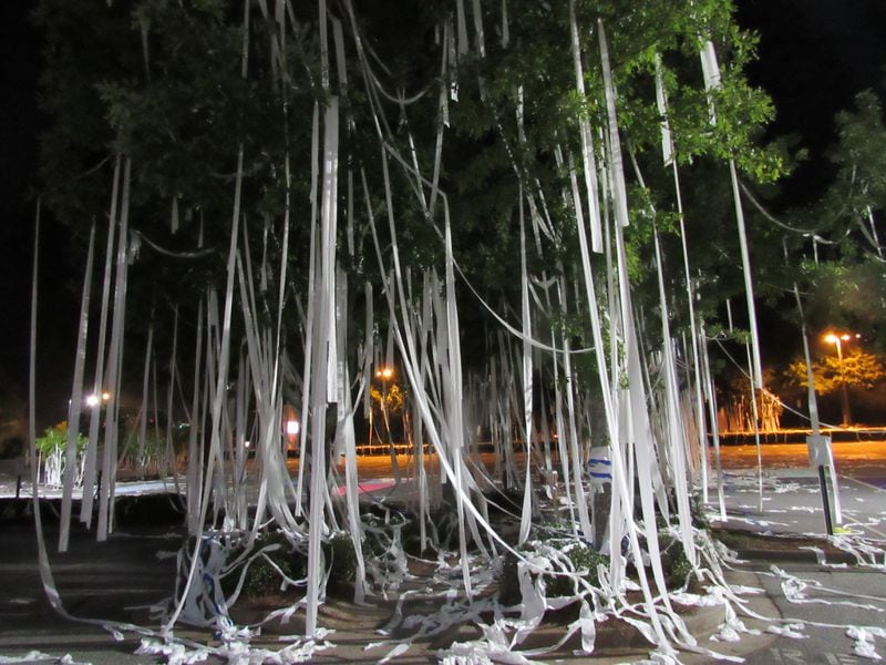 For more than 60 years, the first day of school has meant miles of toilet paper at Marietta High School. Photo: Jennifer Brett