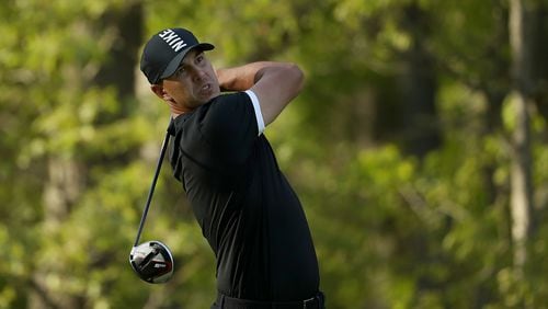 Brooks Koepka plays a shot from the 16th tee during the third round of the 2019 PGA Championship at the Bethpage Black course on May 18, 2019 in Farmingdale, New York. (Photo by Patrick Smith/Getty Images)