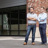 Marc Mansour and Chaouki "C.K." Khoury are the owners of BEY Mediterranean Kitchen & Bar in Roswell's Southern Post development. / Courtesy of BEY Mediterranean Kitchen & Bar
