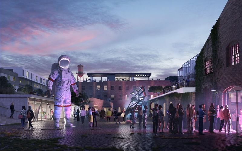 An artist’s rendering shows the new Goat Farm, after a $250 million infusion, bringing new businesses, residential space, artist’s studios and performance venues. CONTRIBUTED: GOAT FARM
